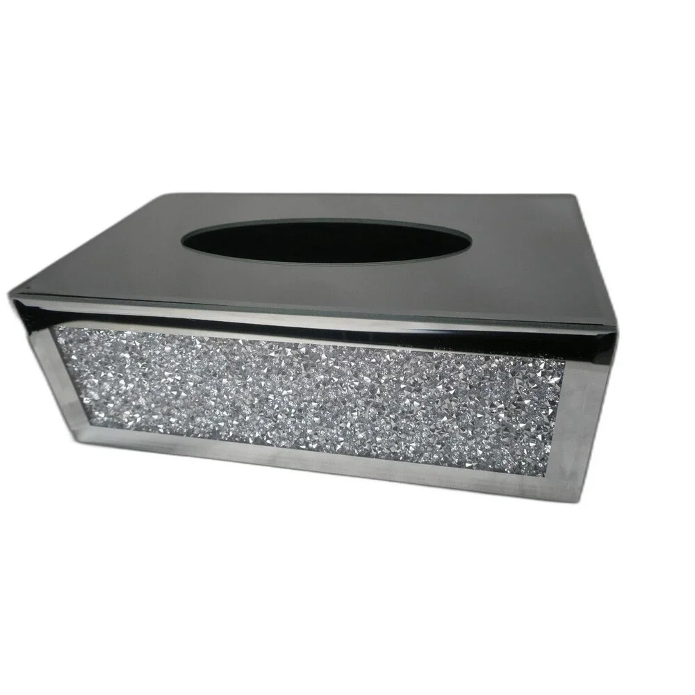 Silver Rhinestone Tissue Box Cover - Picture 1 of 1